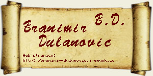 Branimir Dulanović vizit kartica